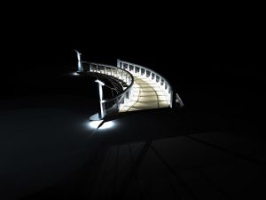 DIALux Simulation Brücke vor Haus 9