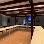 DIALux Simulation des Szenarios Ratssitzung im Rittersaal